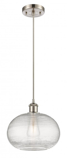 Ithaca - 1 Light - 10 inch - Brushed Satin Nickel - Cord hung - Mini Pendant (3442|516-1P-SN-G555-10CL)