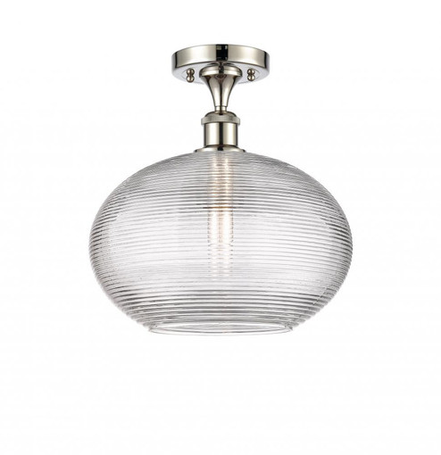 Ithaca - 1 Light - 12 inch - Polished Nickel - Semi-Flush Mount (3442|516-1C-PN-G555-12CL)