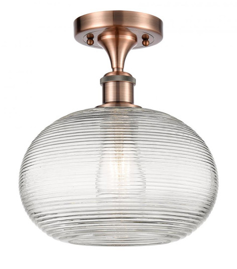 Ithaca - 1 Light - 10 inch - Antique Copper - Semi-Flush Mount (3442|516-1C-AC-G555-10CL)