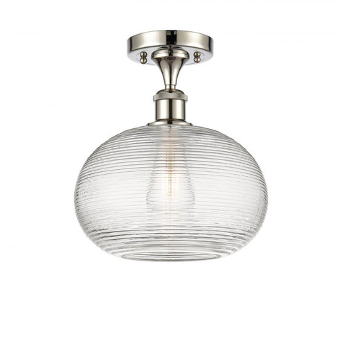 Ithaca - 1 Light - 10 inch - Polished Nickel - Semi-Flush Mount (3442|516-1C-PN-G555-10CL)