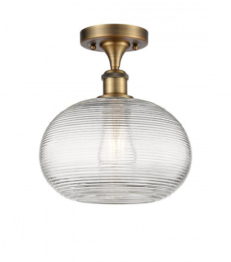 Ithaca - 1 Light - 10 inch - Brushed Brass - Semi-Flush Mount (3442|516-1C-BB-G555-10CL)