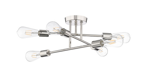 Decco 6-Light Semi-Flush Ceiling Mount Polished Nickel (670|4256-PN)