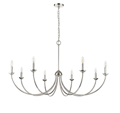 Huxley 8-Light Chandelier Ceiling Light Polished Nickel (670|12408-PN)