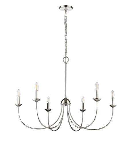 Huxley 6-Light Chandelier Ceiling Light Polished Nickel (670|12406-PN)