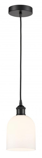 Bella - 1 Light - 6 inch - Matte Black - Cord hung - Mini Pendant (3442|616-1P-BK-G558-6GWH)