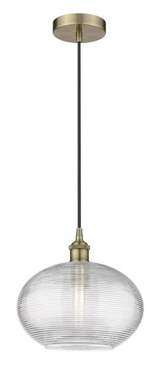 Ithaca - 1 Light - 12 inch - Antique Brass - Cord hung - Mini Pendant (3442|616-1P-AB-G555-12CL)