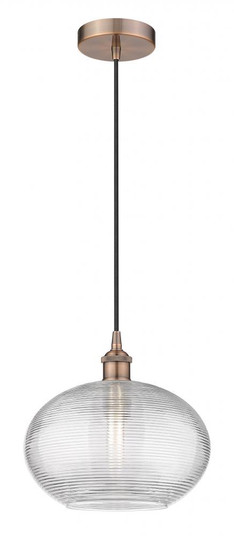 Ithaca - 1 Light - 12 inch - Antique Copper - Cord hung - Mini Pendant (3442|616-1P-AC-G555-12CL)