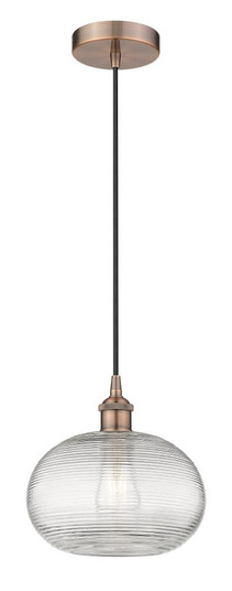 Ithaca - 1 Light - 10 inch - Antique Copper - Cord hung - Mini Pendant (3442|616-1P-AC-G555-10CL)