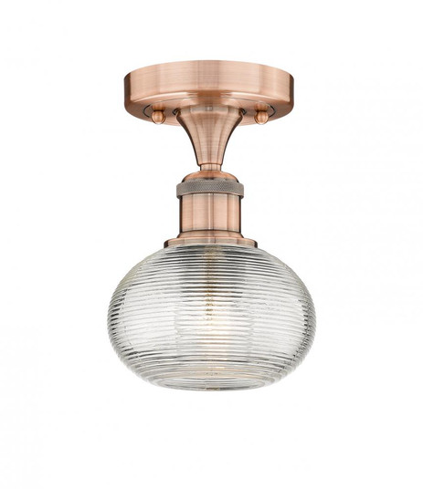 Ithaca - 1 Light - 6 inch - Antique Copper - Semi-Flush Mount (3442|616-1F-AC-G555-6CL)