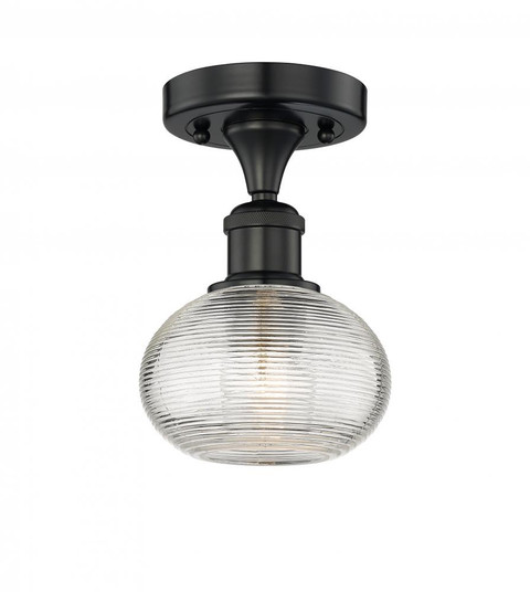 Ithaca - 1 Light - 6 inch - Matte Black - Semi-Flush Mount (3442|616-1F-BK-G555-6CL)