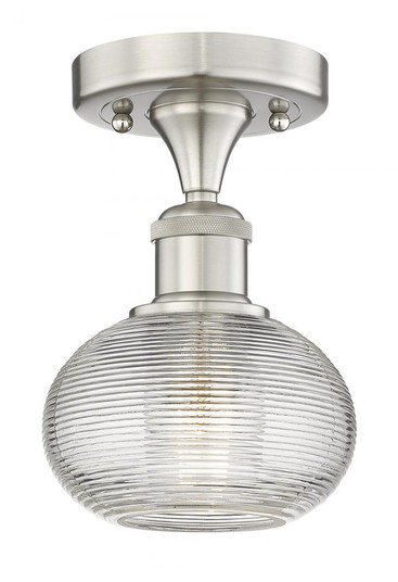 Ithaca - 1 Light - 6 inch - Brushed Satin Nickel - Semi-Flush Mount (3442|616-1F-SN-G555-6CL)