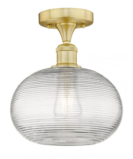Ithaca - 1 Light - 10 inch - Satin Gold - Semi-Flush Mount (3442|616-1F-SG-G555-10CL)