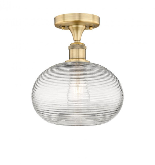 Ithaca - 1 Light - 10 inch - Brushed Brass - Semi-Flush Mount (3442|616-1F-BB-G555-10CL)