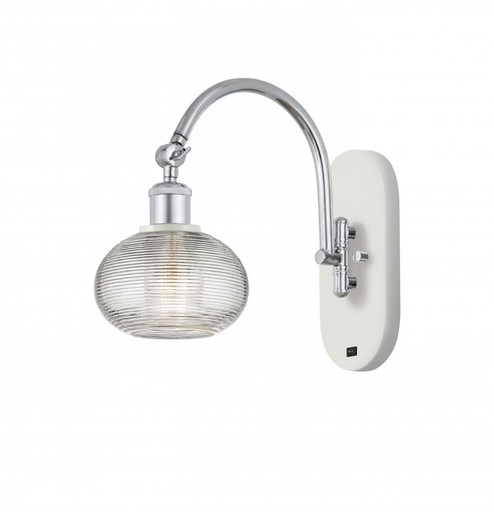 Ithaca - 1 Light - 6 inch - White Polished Chrome - Sconce (3442|518-1W-WPC-G555-6CL)