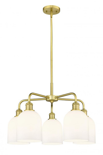 Bella - 5 Light - 24 inch - Satin Gold - Chandelier (3442|516-5CR-SG-G558-6GWH)