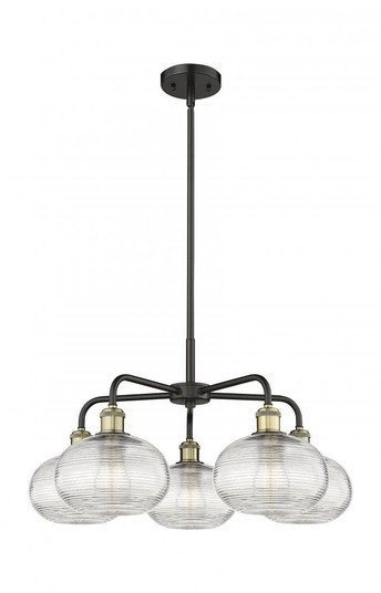 Ithaca - 5 Light - 26 inch - Black Antique Brass - Chandelier (3442|516-5CR-BAB-G555-8CL)