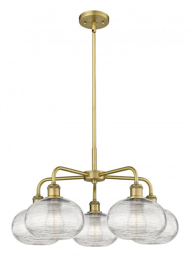 Ithaca - 5 Light - 26 inch - Brushed Brass - Chandelier (3442|516-5CR-BB-G555-8CL)