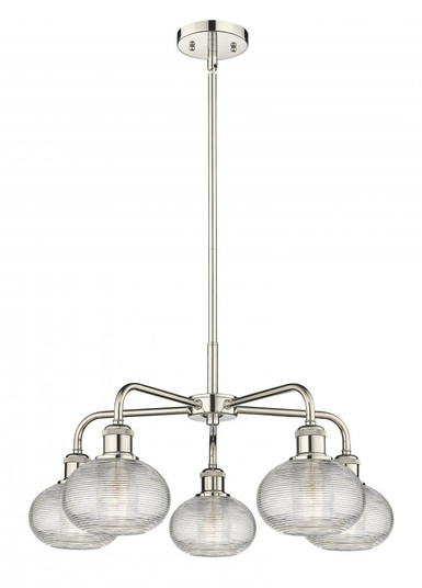 Ithaca - 5 Light - 24 inch - Polished Nickel - Chandelier (3442|516-5CR-PN-G555-6CL)