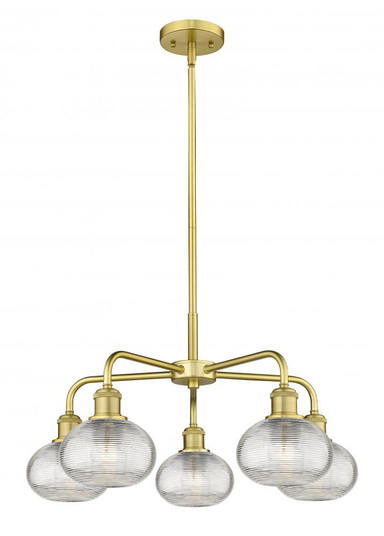 Ithaca - 5 Light - 24 inch - Satin Gold - Chandelier (3442|516-5CR-SG-G555-6CL)