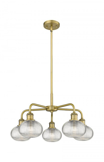 Ithaca - 5 Light - 24 inch - Brushed Brass - Chandelier (3442|516-5CR-BB-G555-6CL)