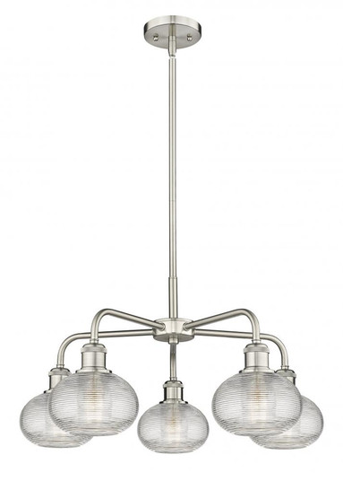 Ithaca - 5 Light - 24 inch - Satin Nickel - Chandelier (3442|516-5CR-SN-G555-6CL)