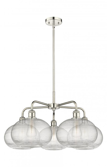 Ithaca - 5 Light - 28 inch - Polished Nickel - Chandelier (3442|516-5CR-PN-G555-10CL)