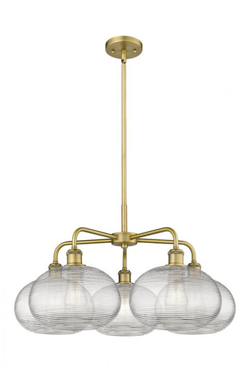 Ithaca - 5 Light - 28 inch - Brushed Brass - Chandelier (3442|516-5CR-BB-G555-10CL)