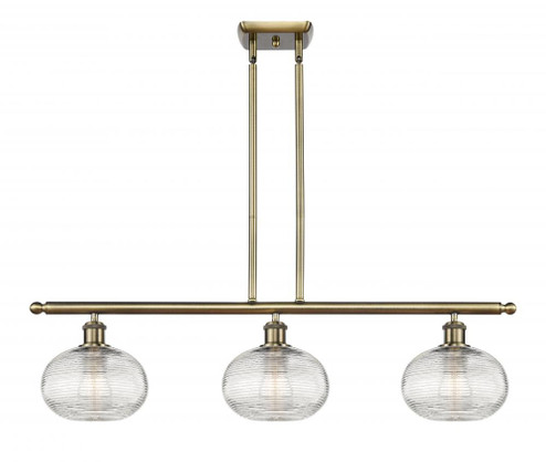 Ithaca - 3 Light - 36 inch - Antique Brass - Cord hung - Island Light (3442|516-3I-AB-G555-8CL)