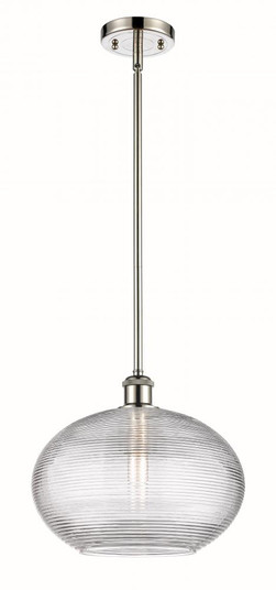 Ithaca - 1 Light - 12 inch - Polished Nickel - Mini Pendant (3442|516-1S-PN-G555-12CL)