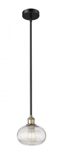 Ithaca - 1 Light - 8 inch - Black Antique Brass - Cord hung - Mini Pendant (3442|616-1S-BAB-G555-8CL)