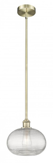 Ithaca - 1 Light - 10 inch - Antique Brass - Cord hung - Mini Pendant (3442|616-1S-AB-G555-10CL)