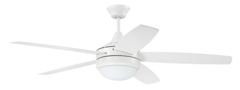 Phaze II 52'' 5-Blade Ceiling Fan in White w/ White Blades; Integrated Light Kit (20|PHZ52W5)