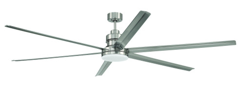 Mondo 80'' 6-Blade Ceiling Fan in Brushed Polished Nickel w/ Brushed Nickel Blades; Light Kit Inc (20|MND80BNK6)
