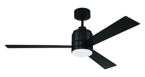 McCoy 52'' 3-Blade Ceiling Fan in Flat Black w/ Flat Black Blades; Light Kit Included (optional) (20|MCY52FB3)