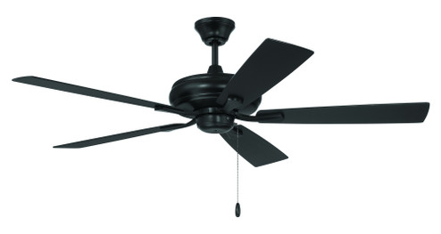 Eos 52'' 5-Blade Ceiling Fan in Flat Black w/ Flat Black/Greywood Blades; Light Kit Optional (Not (20|ECF52FB5-FBGW)