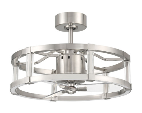 Alexis 18'' 3-Blade Ceiling Fan in Brushed Polished Nickel w/ Clear Acrylic Blades; Integrated Li (20|ALS24BNK3)