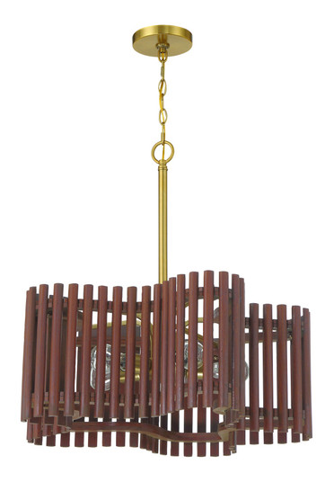 Freeform 5 Light Medium Chandelier in Satin Brass/Walnut (20|58425-SBWAL)