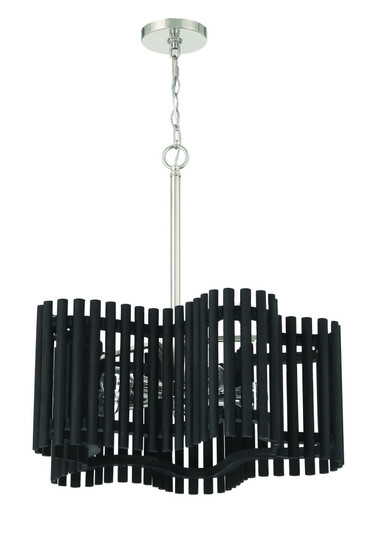 Freeform 5 Light Medium Chandelier in Polished Nickel/Black Walnut (20|58425-PLNBWN)