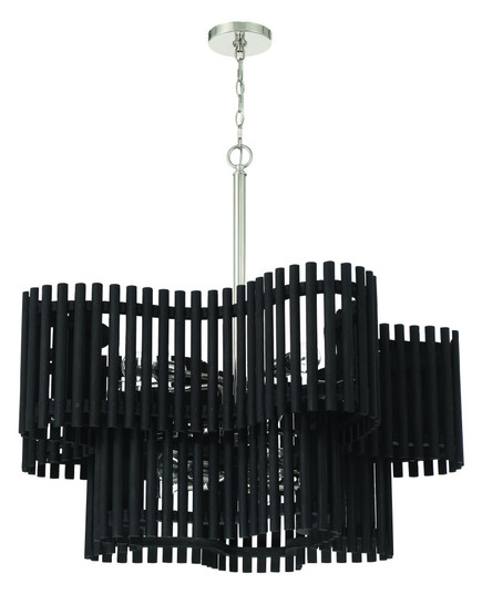 Freeform 10 Light Chandelier in Polished Nickel/Black Walnut (20|58410-PLNBWN)