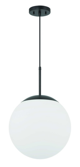 Gaze 12'' 1 Light Pendant in Flat Black, White Glass (20|56892-FB-WG)