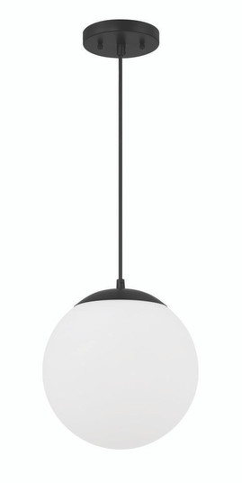 Gaze 10'' 1 Light Pendant in Flat Black, White Glass (20|56891-FB-WG)