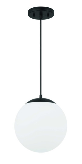 Gaze 10'' 1 Light Pendant in Flat Black, White Glass (20|56891-FB-WG)