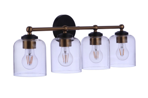 Coppa 4 Light Vanity in Flat Black/Satin Brass (20|18726FBSB4)