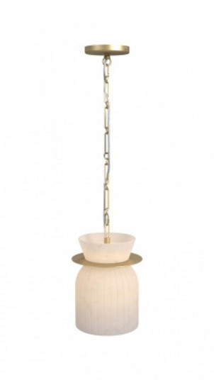 Westwood 10'' LED Pendant in Alabaster with Brushed Brass Accents (4450|HF7500-BB)