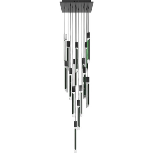 Alpine 15-Light 24''W LED Chandelier in Black with Black Jade Crystals (4450|HF5415-BLK-JAD)