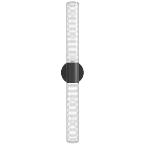 Strand 28''H Cylinder LED Wall Sconce in Black/Cylinder Crystals (4450|HF3306-BK)