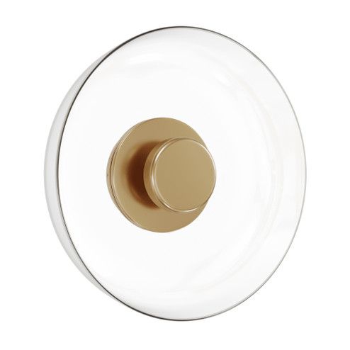 Cosmopolitan 12''W LED Wall Sconce in Aged Brass/Clear Glass (4450|HF7912-AB)