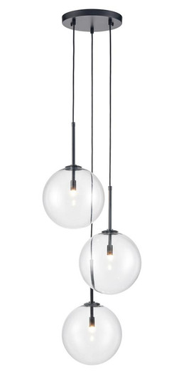 Delilah 3-Light Multi Pendant in Black with Clear Glass (4450|HF4233-BK)