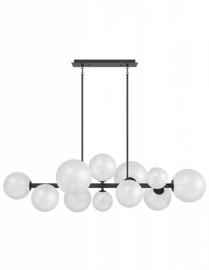 Delilah  58'' Chandelier in Black with Frosted White Glass (4450|HF4222-BK-WHT)
