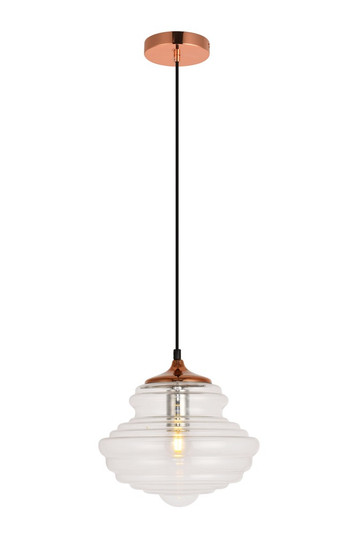 Topper Collection Pendant D10.6 H10.5 Lt:1 Copper and clear Finish (758|LDPD2103)